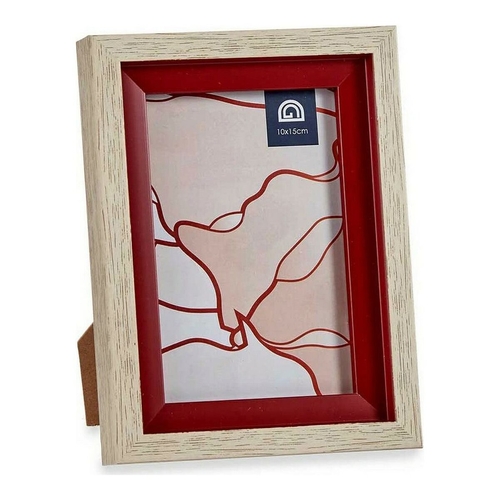 Photo frame Red Brown 13,5 x 18,8 x 2 cm Crystal Wood Plastic