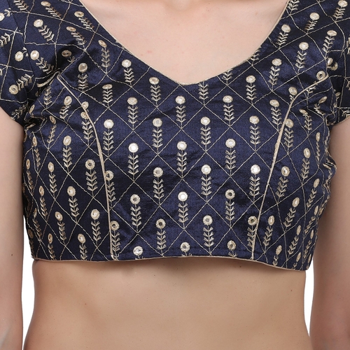 Solid Crop Top For Women And Girls Blue