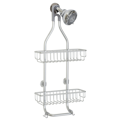 Interdesign 6407704 26 x 5.5 x 12 in. Shower Caddy  Silver