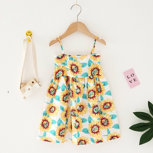 Cute Toddler Baby Kids Girl Sunflowers Print Strap