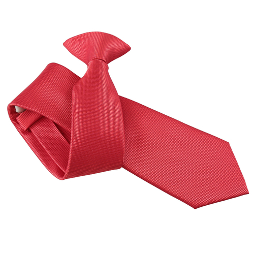 Solid Check Clip On Slim Tie - Red