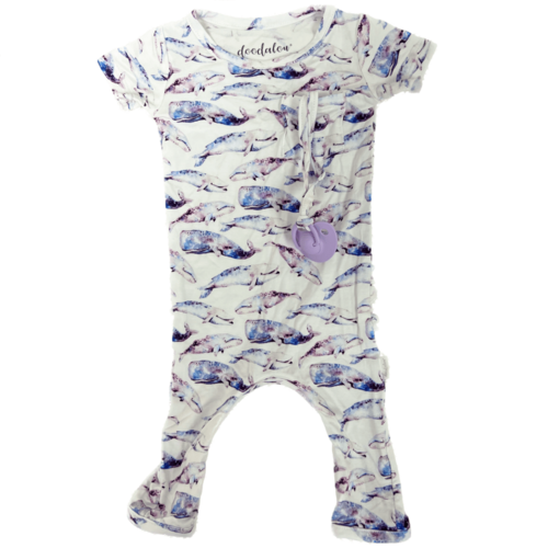 Oh Whaley? - Doodalou Bamboo Baby Romper Short Sleeve with Pants and