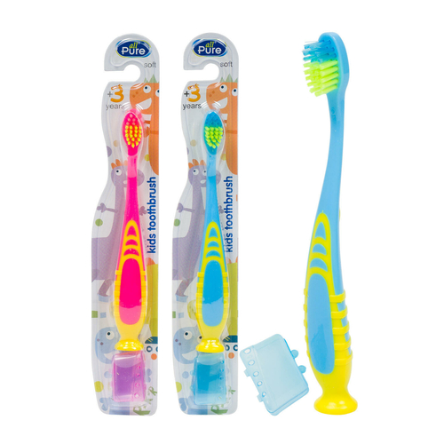 Kid's Toothbrush with Suction Base and Cap