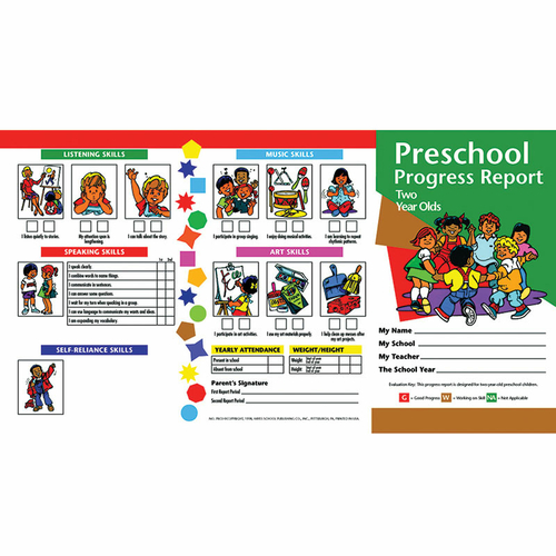 Flipside H-PRC0-6 Hayes Progress Reports Pack for 2 Year Olds - 10 Per