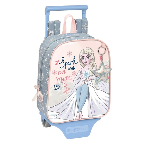 School Rucksack with Wheels Frozen Magical Seasons Grey Pink