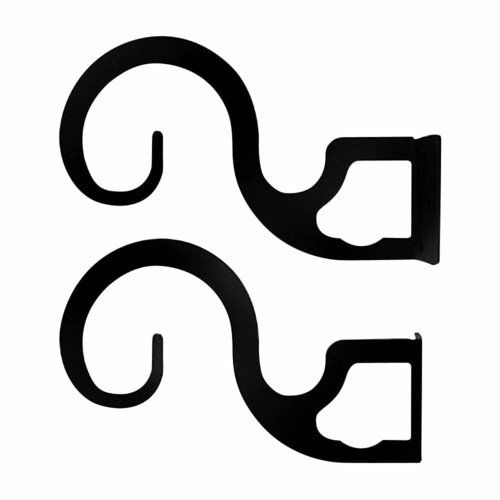 Wrought Iron Curtain Rod Brackets For Up to Three 1 Inch Rods