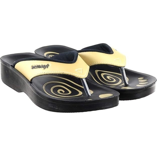 Women's Slip On Flip-Flops (Size-UK-6) (Color-GOLDEN)
