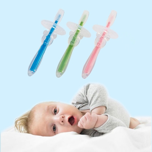 1Pcs Silicone Kids Teether Training Toothbrushes