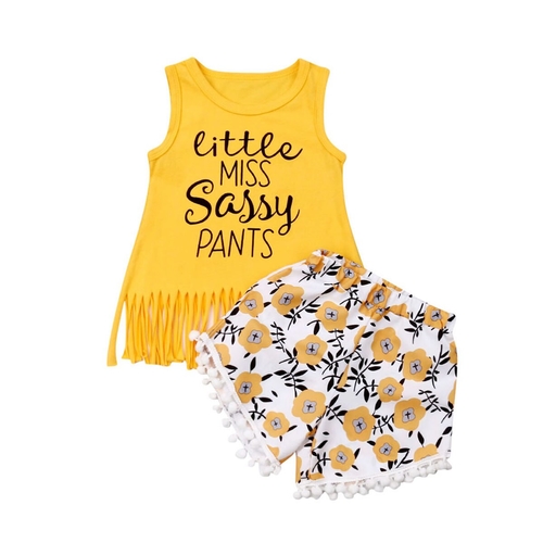 1 6T Little Girls Letters Clothes Sets Baby Girl