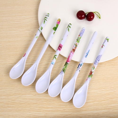 NEW Melamine  Spoon Ceramic Long Handle Coffee