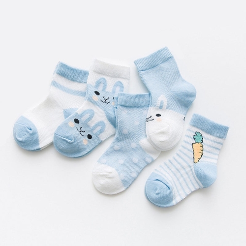 5Pairs/Lot Cartoon Rabbit Children Sock Breathable
