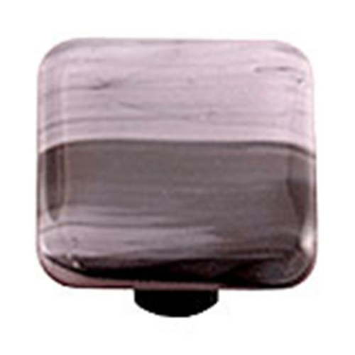 Hot Knobs HK2062-KB Black Swirl Dusty Lilac Square Glass Cabinet Knob 