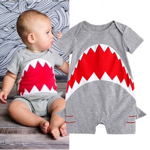 Baby Cute Shark Romper Infant Tolddler Boys Short