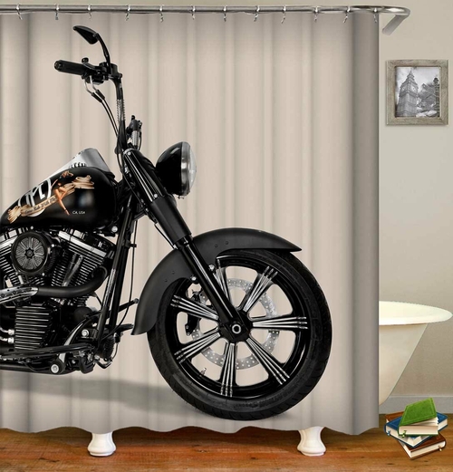 Bathroom Motorcycle Ride Shower Curtain