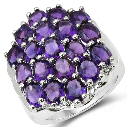 6.27 Carat Genuine Amethyst .925 Sterling Silver Ring