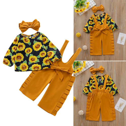 3PCS Newborn Kids Baby Girl Autumn Holiday Clothes