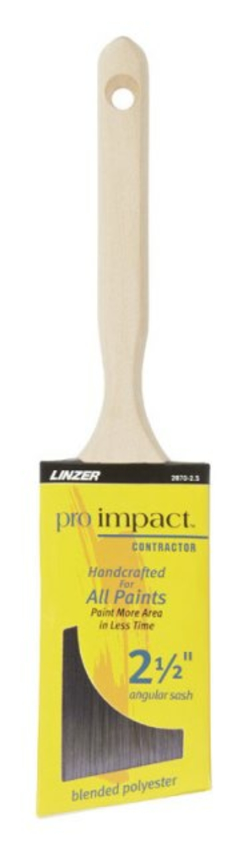 Linzer 2870PIC0250 Pro Impact Contractor Angled Sash Paint Brush  2.5 