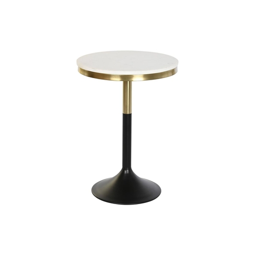 Side table DKD Home Decor Black Golden Metal White Marble (40,5 x 40,5