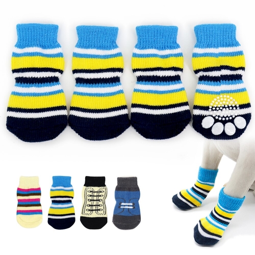 4pcs/lot Lovely Pet Dog Socks Shoes Warm Winter