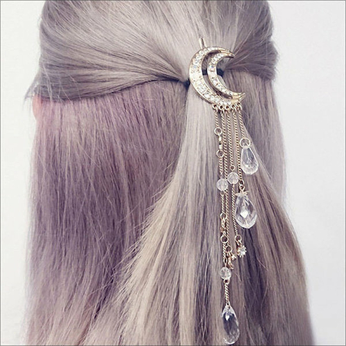 Crystal Moon Hair Clip