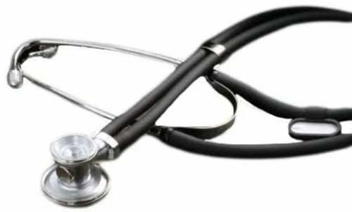 Dukal Sprague Rappaport Stethoscopes. Case of 10 Black Stethoscopes