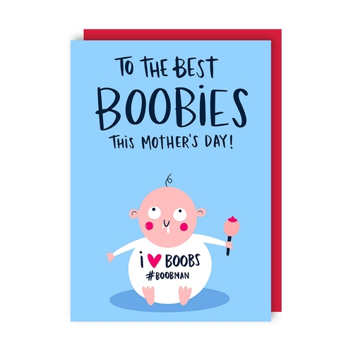 Baby Boobs New Mum Mother's Day Card (Pack of 6)
