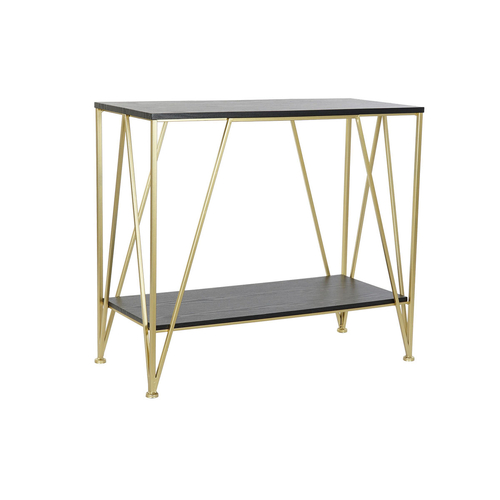 Console DKD Home Decor Black Golden Wood Metal 81,5 x 36 x 71,5 cm