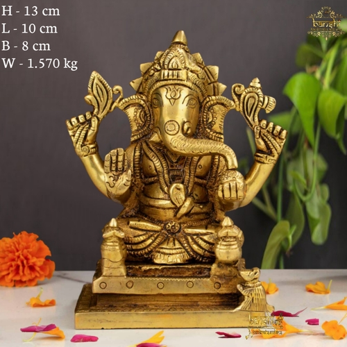 5"BRASS GANESH STATUE (BRT-263)