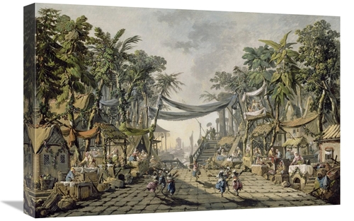 Global Gallery GCS-459984-1624-142 16 x 24 in. Market Scene in An Imag