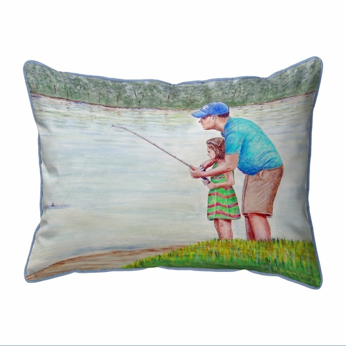 Betsy Drake HJ723 16 x 20 in. Learning to Fish Large Indoor & Outdoor 
