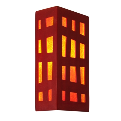 A19 RE110-MR-FR reFusion Grid Wall Sconce Matador Red and Fire