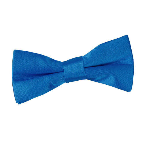 Plain Satin Pre-Tied Bow Tie - Boys - Electric Blue