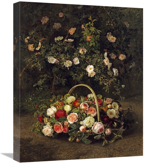 Global Gallery GCS-268165-22-142 22 in. Roses in a Basket Beside a Ros