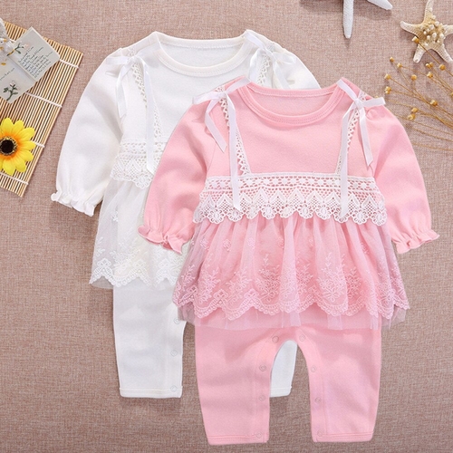 New Baby long-sleeved bow lace haunyi