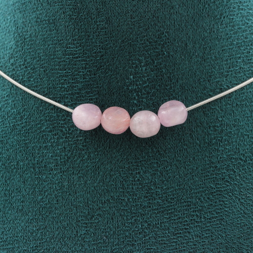 Kunzite from Brazil 4 beads necklace.