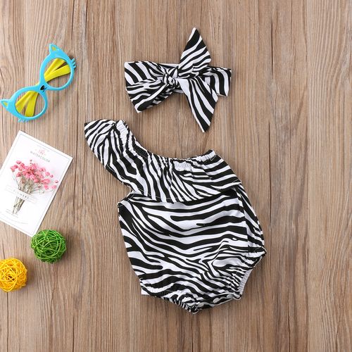 UK Newbron Baby Girl Cotton Off Shoulder Bodysuits