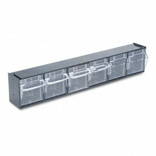 Deflect-O 20604OP Tilt Bin Plastic Storage System with Six Bins  23-5/