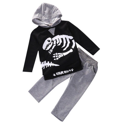 Cool Baby Boys Kids Dinosaur Skeleton Clothes