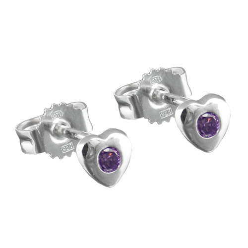 earrings zirconia-amethyst silver 925