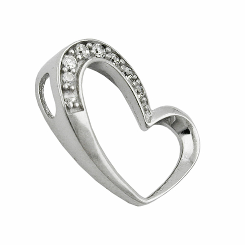 pendant heart zirconia elements silver 925