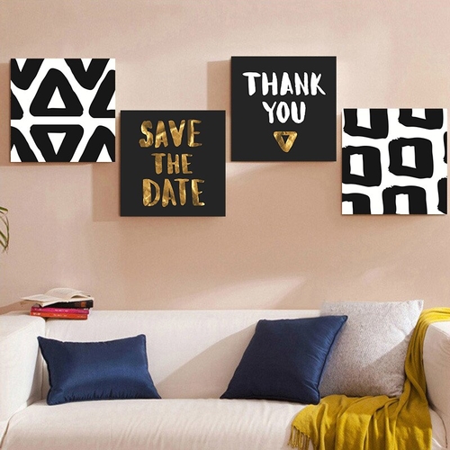 Black Gold Abstract Geometry Nordic