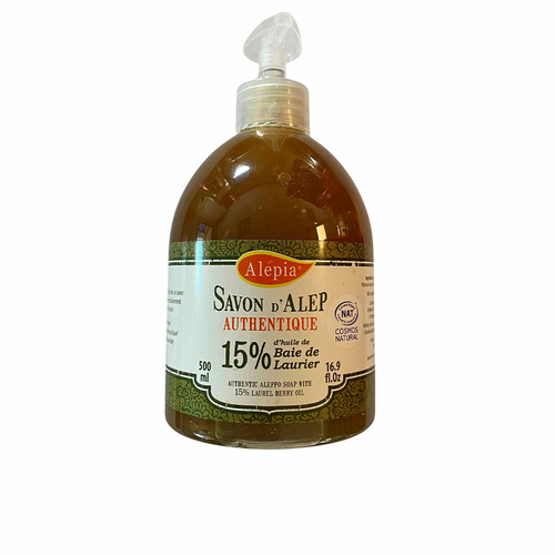 Liquid Soap Alepia Jabón De Alepo Dosage dispenser Laurel berry oil