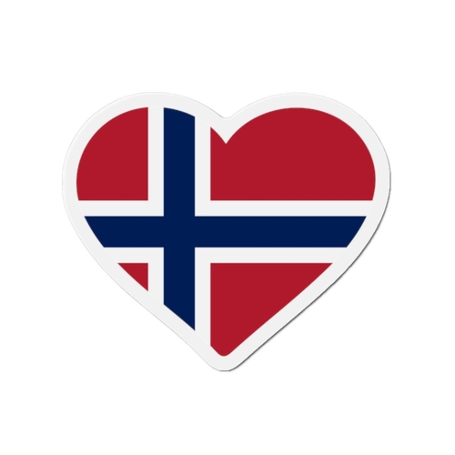 Aimant Coeur Drapeau du Svalbard et de Jan Mayen en plusieurs tailles