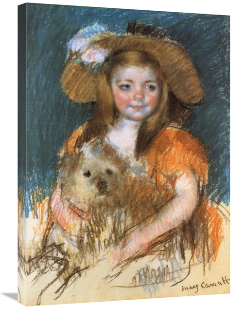 Global Gallery GCS-372644-30-142 30 in. Child Holding a Dog 1901 Art P