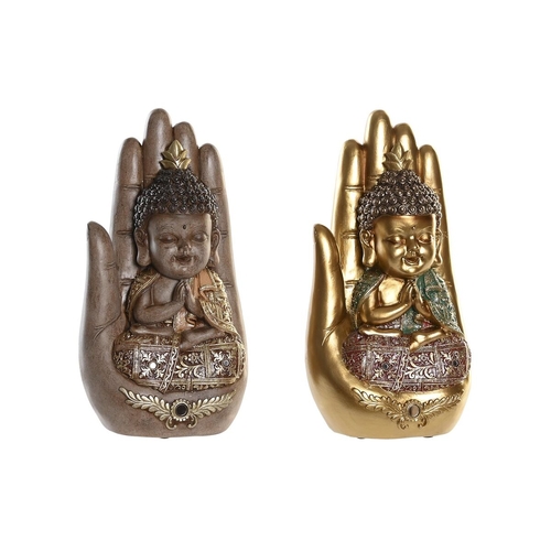 Decorative Figure DKD Home Decor 15,5 x 11 x 29 cm Beige Golden Buddha