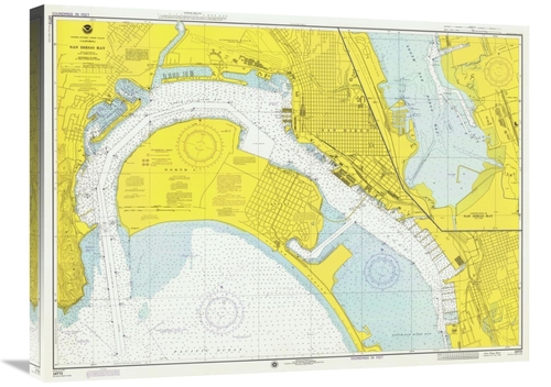 Global Gallery GCS-450532-30-142 30 in. Nautical Chart - San Diego Bay