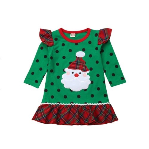 Cotton Kids Baby Girls Santa Claus Xmas Long