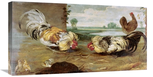 Global Gallery GCS-267317-30-142 30 in. A Cock Fight Art Print - Frans