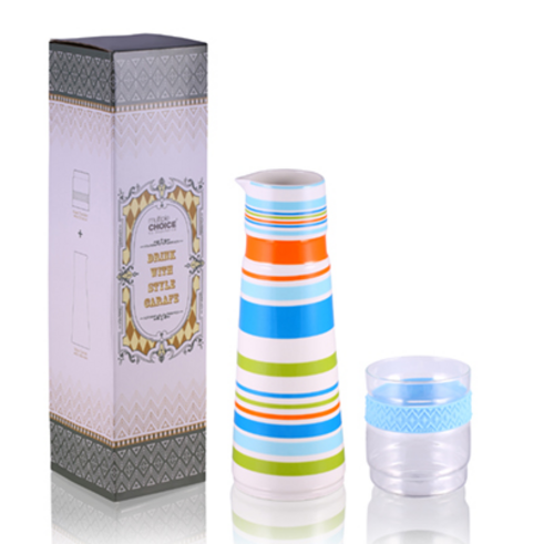 Multistriped Carafe with Glass