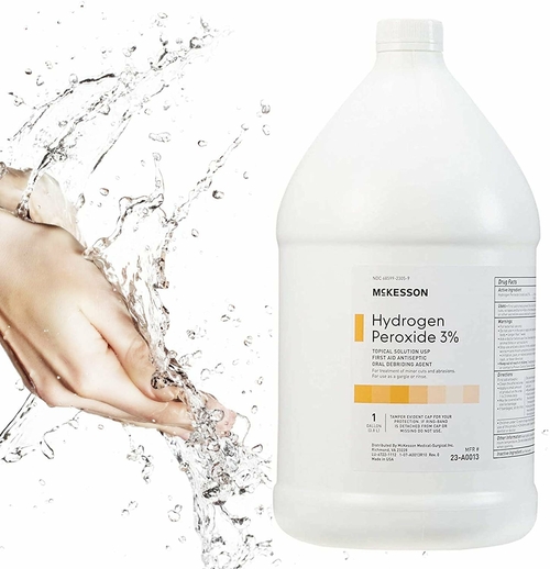 Hydrogen Peroxide 3%. 4 Bottles of Topical Solution.1 gal. Bottles.